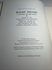 MACHU PICCHU: A CITADEL OF THE INCAS 1979 Hiram Bingham HC Like New (582)