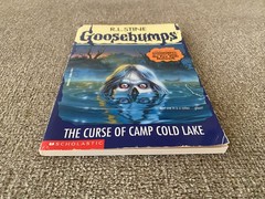 Good Thin Edition 1st print Goosebumps #56 The Curse of Camp Cold Lake ~ Stine