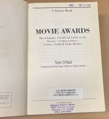 The Movie Awards By Tom O’Neil (2001, PAPERBACK)