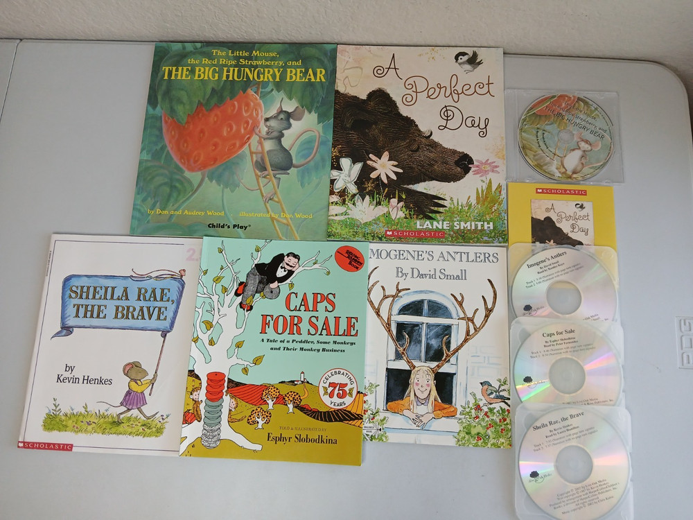 Children’s Picture Book & Audio CD Sets Lot of 5 Used Ex-Classroom A