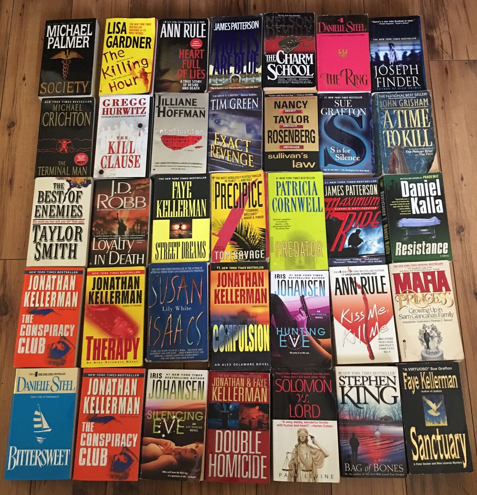 Lot Of 20 Suspense Crime Mystery Thriller Fiction Paperback Books Random Mix Lot