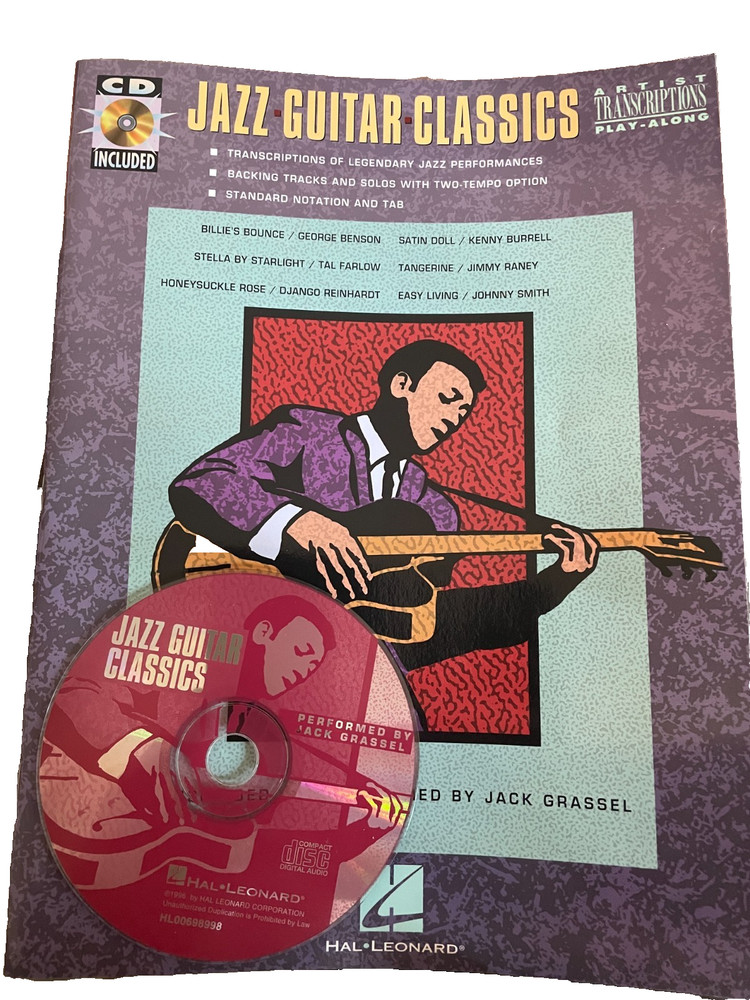 JAZZ GUITAR CLASSICS BY JACK GRASSEL 1996 6 TRANSCRIPTIONS w/ SOLOS 45 PAGES