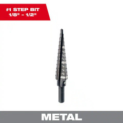 1/8 In. – 1/2 In. #1 Black Oxide Step Drill Bit (13-Steps)