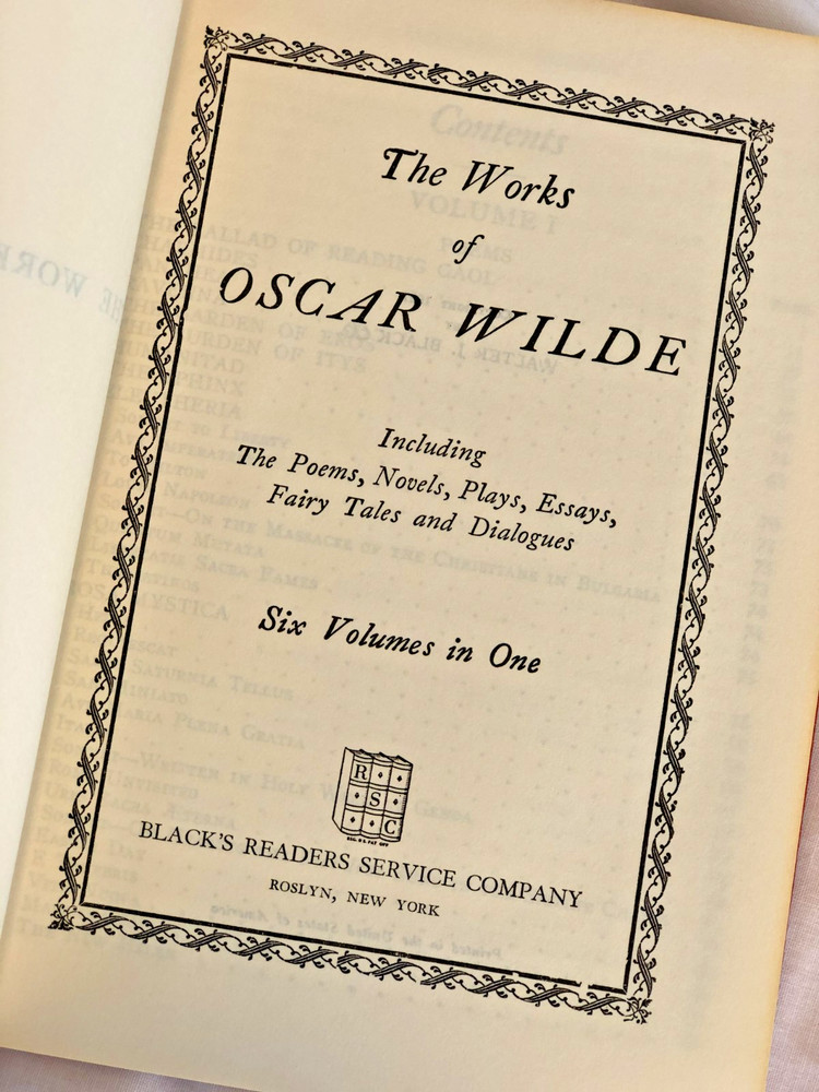 The Works of Oscar Wilde Poems, Novels, Essays Black’s Readers 1927 GILT HB