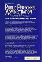 Public Personnel Administration by Richard C. Kearney and Steven W. Hays (1989)