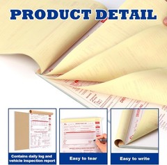 10 Pcs 8.5x11inch 2-in-1 Driver Log Books for Truckers Dot Book Driver…