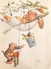 c1940s Lawson Wood Granpops Book of Fun Anthropomorphic Monkey Chimp Ape Animal