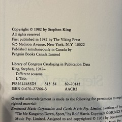 Different Seasons 1982 Stephen King Hard Cover Book Viking Press