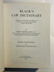 Vintage Black’s Law Dictionary Revised Fourth Edition 1968