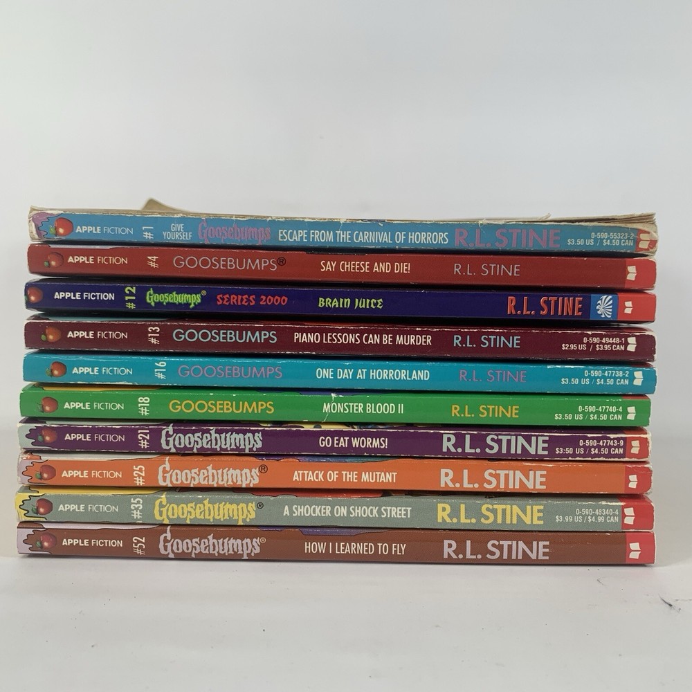 RL Stine Goosebumps PB Books Lot of 10 Numbered 1 4 12 13 16 18 21 25 35 52