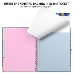 Spiral Clipboard Folio with Refillable Lined Notepad, 14.5 x 9.8 In, Hardcove…