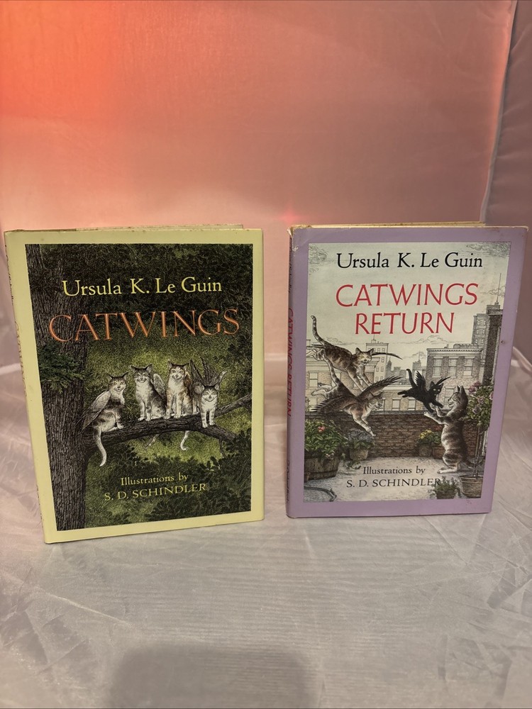 Catwings / Catwings Return by Ursula K. Le Guin, S.D. Schindler – HC 1988 1989