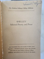 Selected Poetry & Prose Percy Bysshe Shelley PB Modern Library 1951