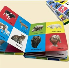 Baby Book First 100 Animals Hardcover Toddler Hard Pages Mini Size 6in NEW