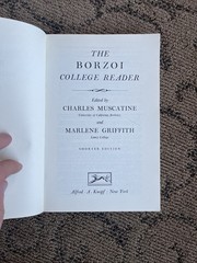 The Borzoi College Reader Shorter Edition Marlene Griffith/Charles Muscatine ‘68