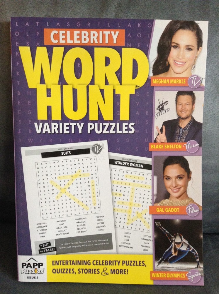 PAPP PUZZLES ISSUE 2 CELEBRITY WORD HUNT VARIETY PUZZLES 83 PAGES WITH SOLUTIONS