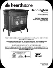 Hearthstone Bennington 8350 User Manual Instructions: 26 Pages Coil Bound