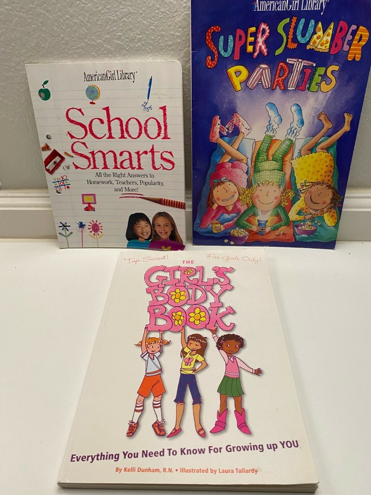 Lot of 3 AMERICAN GIRL LIBRARY & Other: School Smarts, Super Slumber Party Books