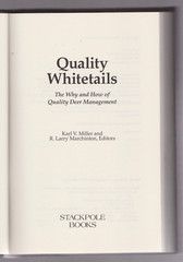 1995 QUALITY WHITETAILS 1st Ed. HCDJ Book Miller/Marchinton Deer Management EXC+