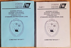 U.S Department of Transportation Coast Guard Boarding Officer Answer Books SAB