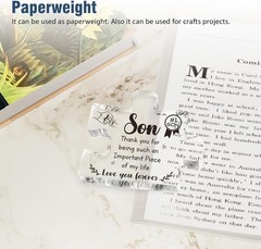 Stylish Tabletop Decoration – Engraved Puzzle Block for Son (3.9×3.3 in)