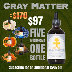 Gray Matter 5 Mushroom Blend – Spagyric (4oz./120ML)