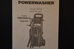 POWERWASHER Model PW1800-U „OPERATOR’S MANUAL” 1800 PSI 26 Pages INSTRUCTIONS