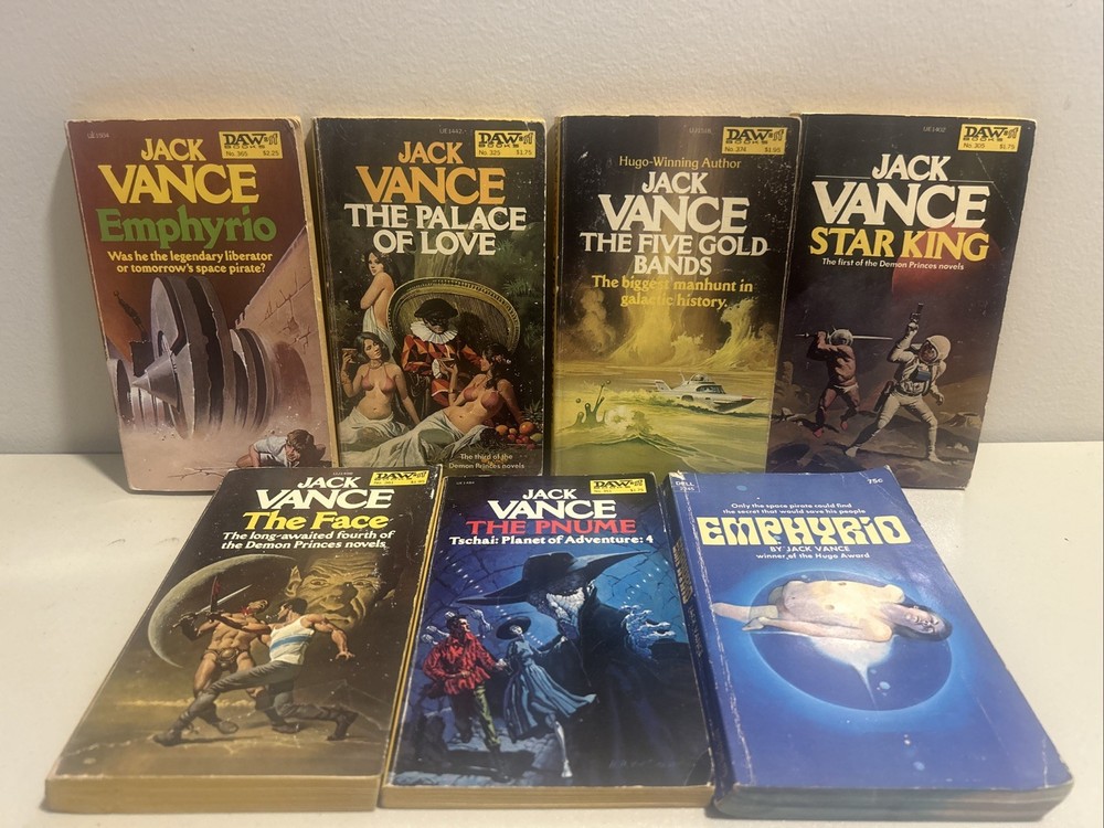 Jack Vance 7 Vintage Paperback Sci-Fi Novels Daw Books/Dell Great Lot!!