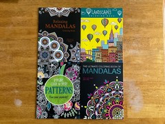 Adult Coloring Books Set Of 4. Animals, Flowers And Mandalas Coloring Books