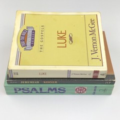 Through the Bible Commentary Luke, Psalms The Message Of Jeremiah Book Lot Of 3