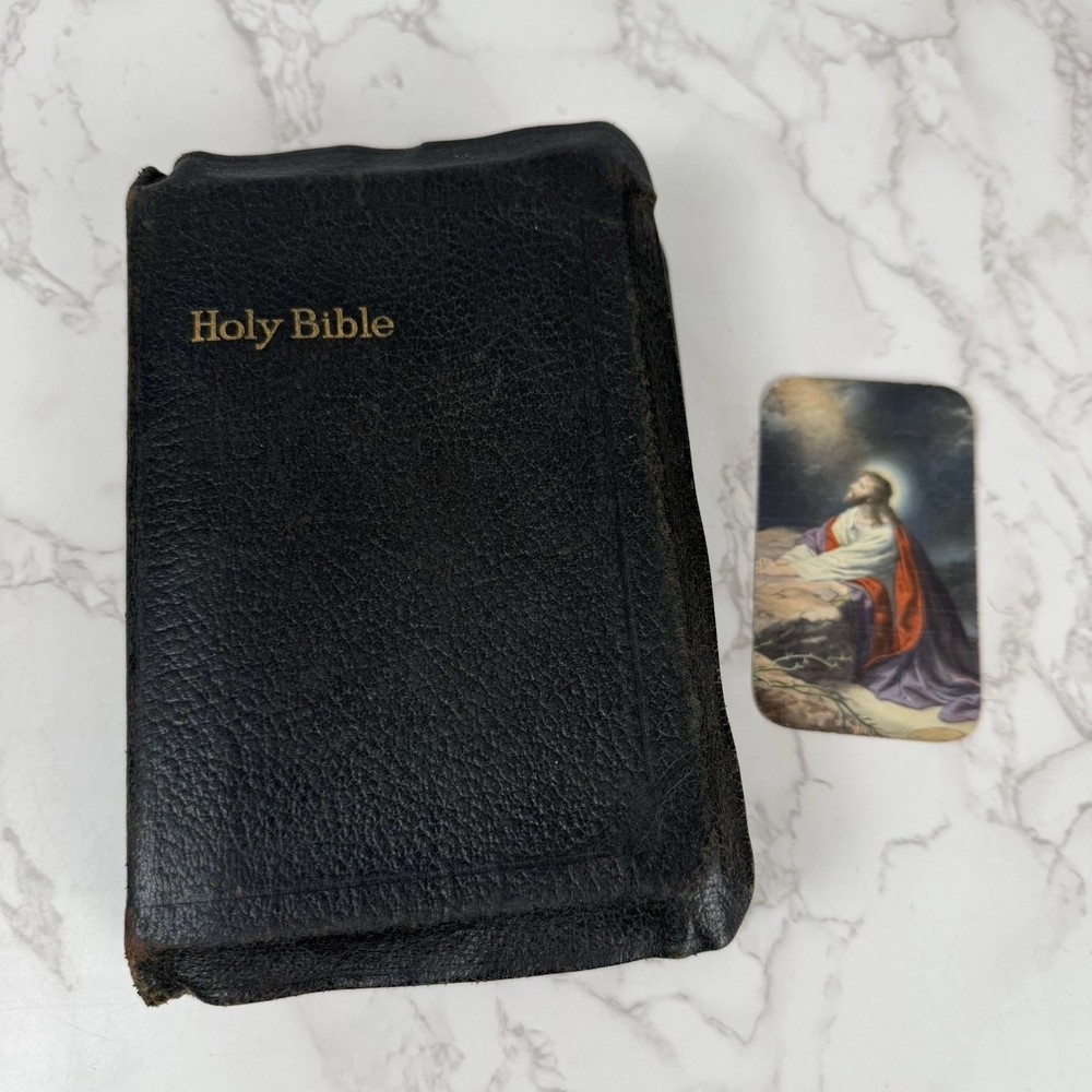 HOLY BIBLE King James Version Self Pronouncing Index 1940s National Bible Press
