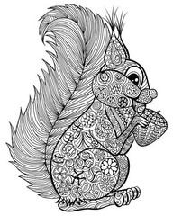 Squirrels Coloring Book for Adults and Teens 108 Pages 8.5 x 11 for All Ages