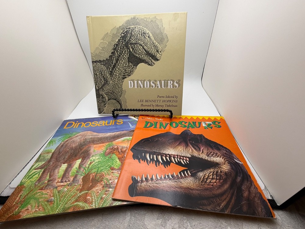 Vintage Dinosaur Book Lot Poetry Lee Bennett Hopkins Golden Book Peter Zallinger