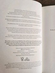 Harry Potter and the Cursed Child Parts 1 & 2 First Edition Hardcover Script