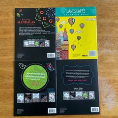 Adult Coloring Books Set Of 4. Animals, Flowers And Mandalas Coloring Books