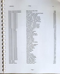 W.S. & R.K. Wimmer EDISON BLUE AMBEROL RECORDS Listed by Artist 2002