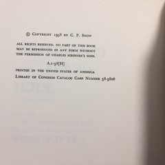 The Conscience Of The Rich C. P. Snow 1958 Charles Scribner’s Sons Family Saga