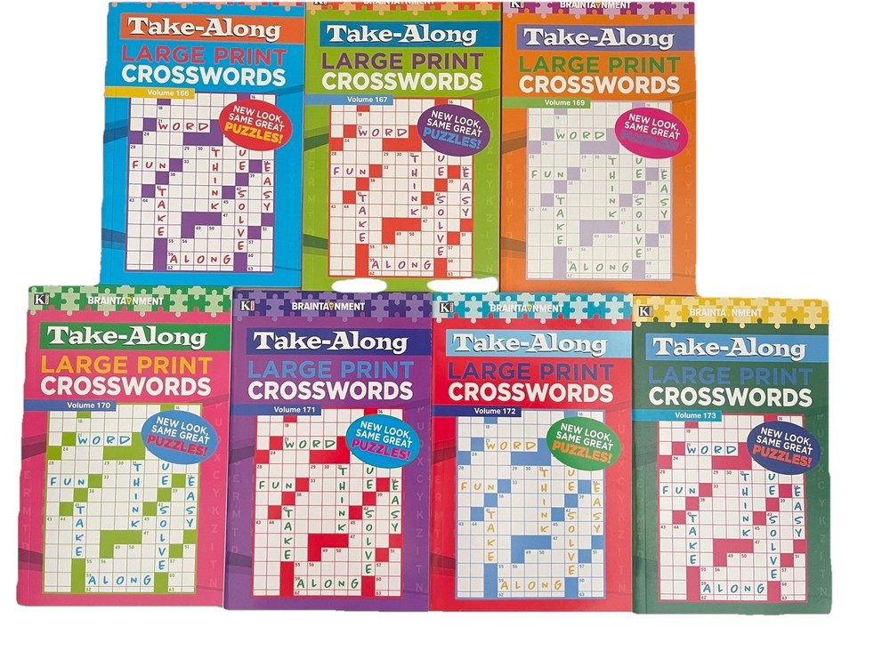 Lot 7 Kappa Take Along Large Print Crossword Books Braintainment NEW Free Ship