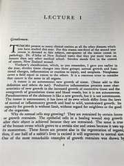 Lectures On Tumor Pathology By James Ewing M.D. Cornell University in 1934, Rare