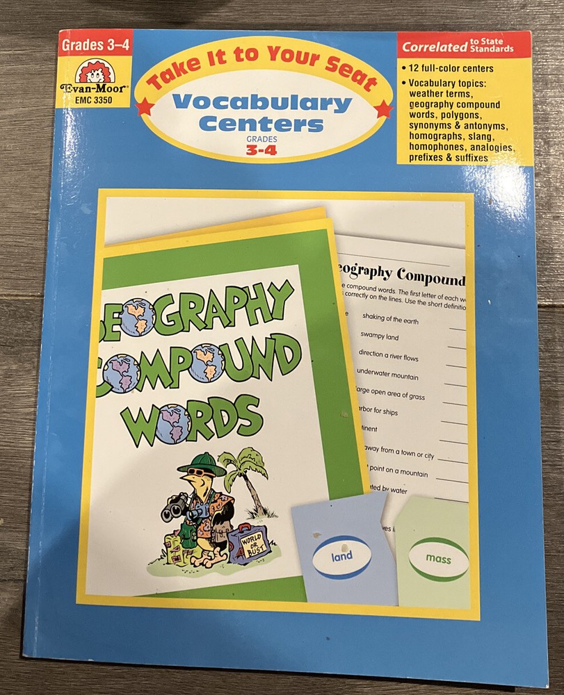 TAKE IT TO YOUR SEAT VOCABULARY CENTERS GRADES 3-4 By Sandi Johnson VG Softcover