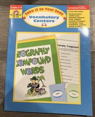 TAKE IT TO YOUR SEAT VOCABULARY CENTERS GRADES 3-4 By Sandi Johnson VG Softcover