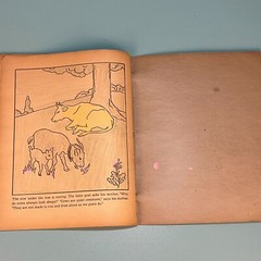 1936 Giant Farmyard Coloring Book – Partially Colored – 14 by 11 inches!
