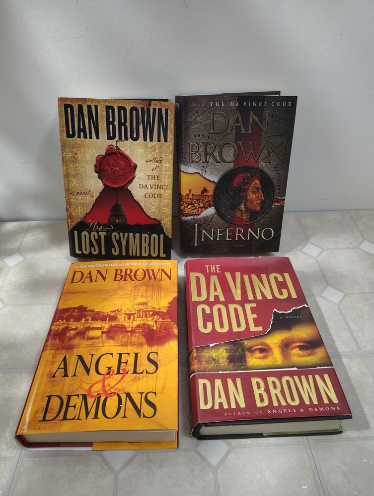 Robert Langdon: First 4 Hardcover Books, 2 First Edition Novels Collection!