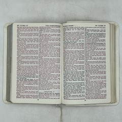 Collins Genuine White French Morocco Leather Red Letter Concordance Bible W/ Box