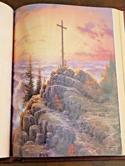 Large 11.5″ Holy Bible NKJV Thomas Kinkade Lighting the Way Home Bonded Leather