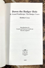 Down The Badger Hole – R. Lionel Fanthorpe The Badger Years By Debbie Cross 1995