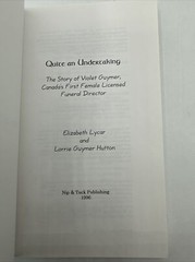 Quite an Undertaking The Story Of Violet Guy mer Female Funeral 210 Pages PB