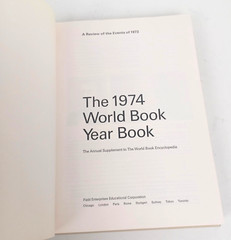 Vtg The World Book Yearbook 1974 Review of Events of 1973 Hard Cover 608 Pages