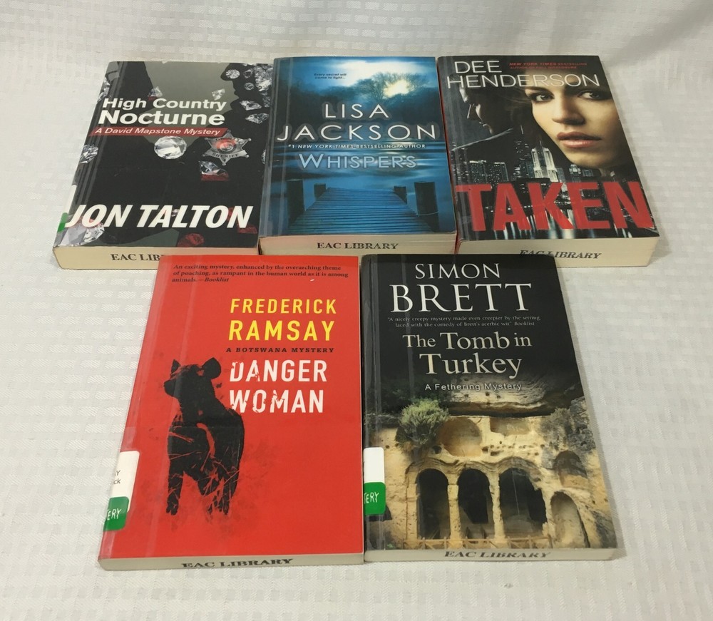 LOT OF 5 MYSTERY THRILLER NOVELS/ TRADE PAPERBACKS / MULTIPLE TITLES & AUTHORS