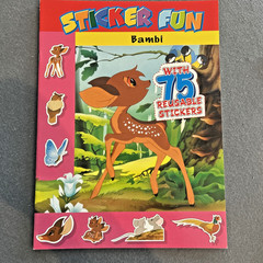 5 NEW Sticker Fun fairytale books 75 Reusable Stickers Bambi Jack Cinderella ETC